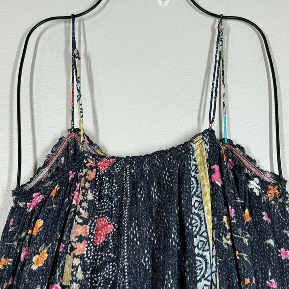 UO Kimchi Blue Mae Patchwork Dress Multicolor Lace Trim Spaghetti Strap Small - Picture 6 of 9